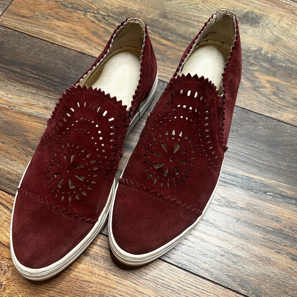 Seychelles | Leather Burgundy Slip Ons - Picture 1 of 5